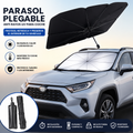 Este parasol para coche con diseño de paraguas se abre y se cierra fácilmente
